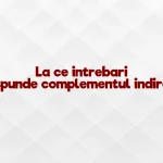 la ce intrebari raspunde complementul indirect