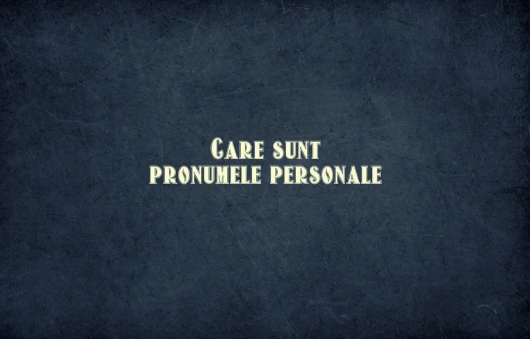 care sunt pronumele personale