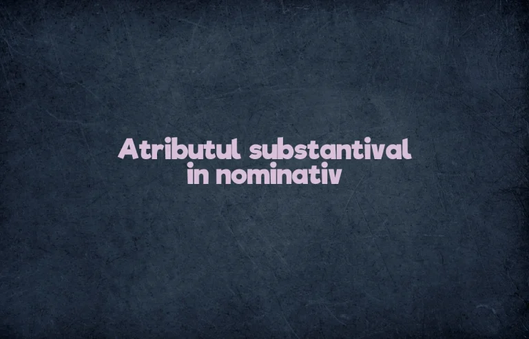 atribut substantival in nominativ