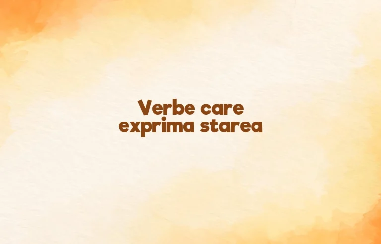 verbe care exprima starea