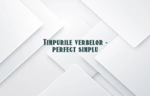 timpurile verbelor perfect simplu