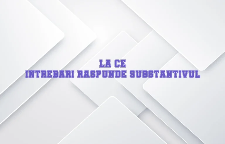 la ce intrebari raspunde substantivul