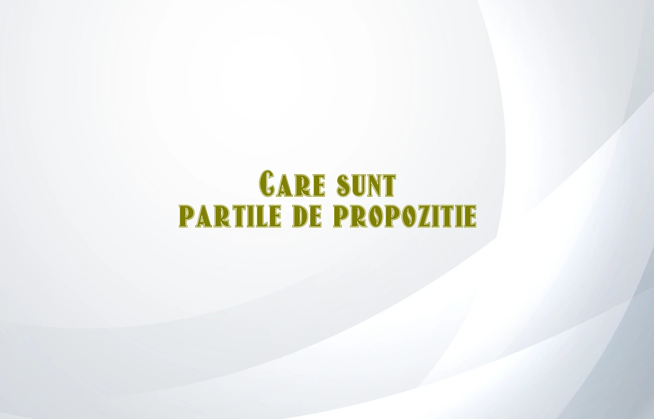 care sunt partile de propozitie